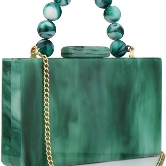 Handbags - Acrylic Purses Evening Clutch Bag Marbling Handbags for Women Cross Body Bag wit